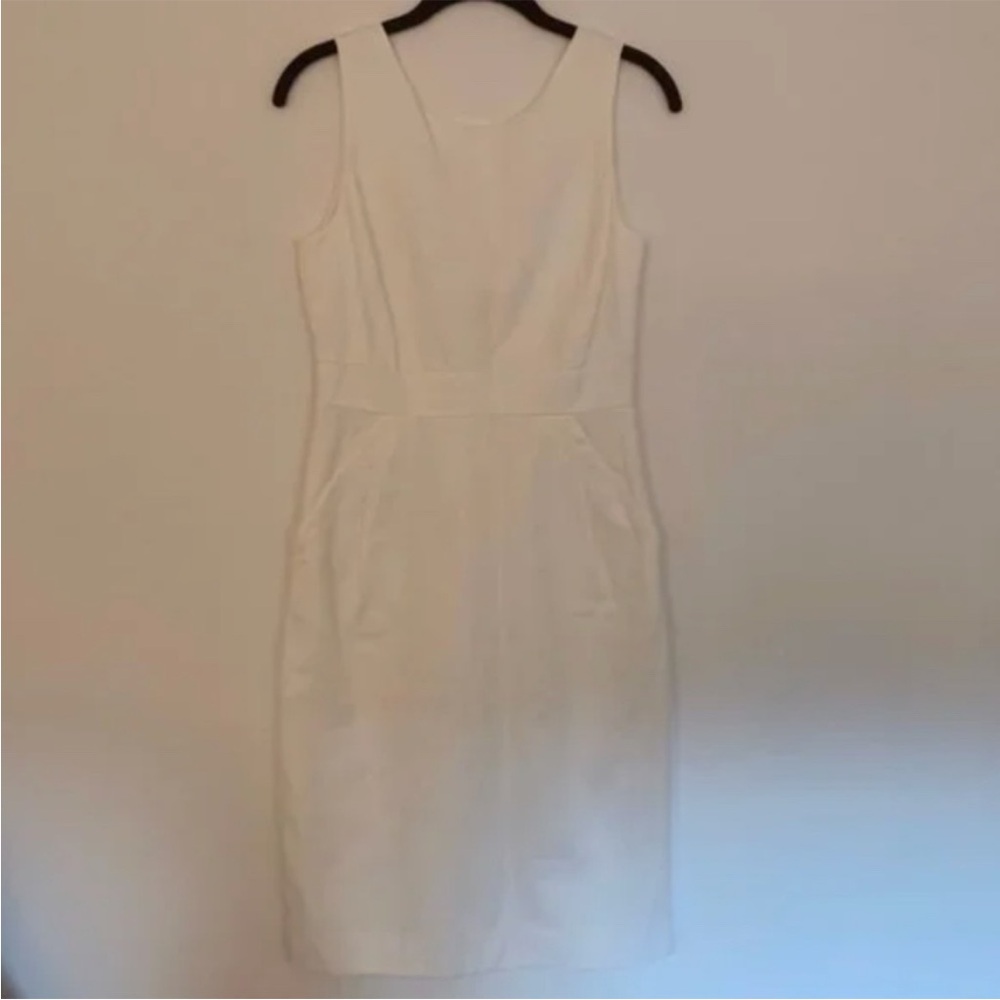 J. Crew White Cotton Linen Sleeveless Bow Back Dress [Size 2]